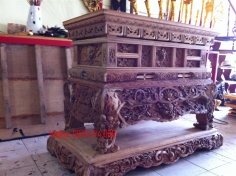 Sập án rồng, tủ án rồng chánh điện chùa MS-15