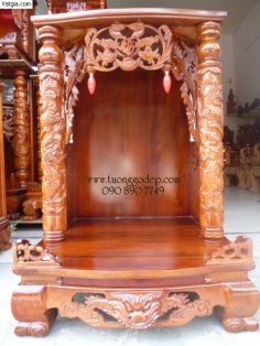 Bàn thờ Thần Tài – Ông Địa- Gỗ Căm Xe tự nhiên